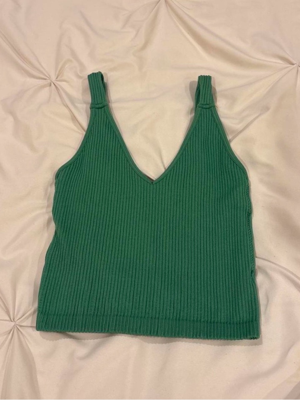 Dry Goods Emerald Ribbed V-Neck Tank